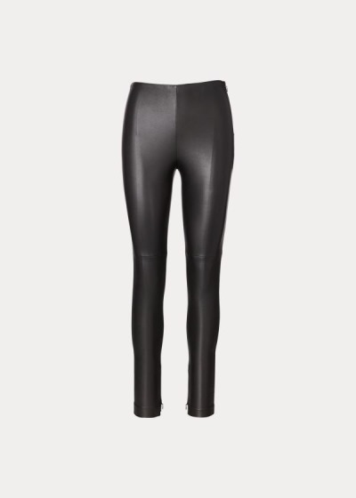 Pantalones Ralph Lauren Mujer Negros - Eleanora Stretch Leather - ICHBN2470